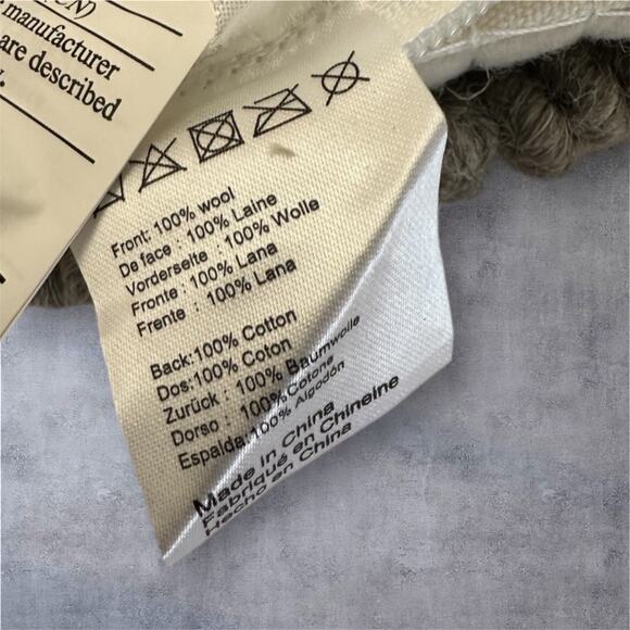 Anthropologie Throw Pillow Wool Llama Ernie & Irene Textured 3D Decorative - Picture 7 of 10